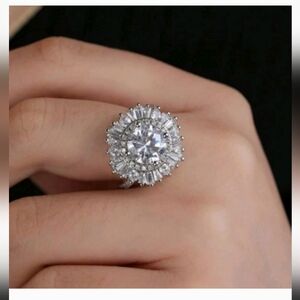 925 White Gold Diamond Ring